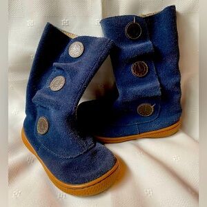 Livie & Luca- Suede Navy Blue Kids Boots